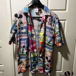 ZARA x Disney Mickey Mouse tropical Hawaiian shirt M